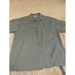 Tommy Bahama Mens 100% Silk Gray Lined Hawaiian Shirt XL Pocket